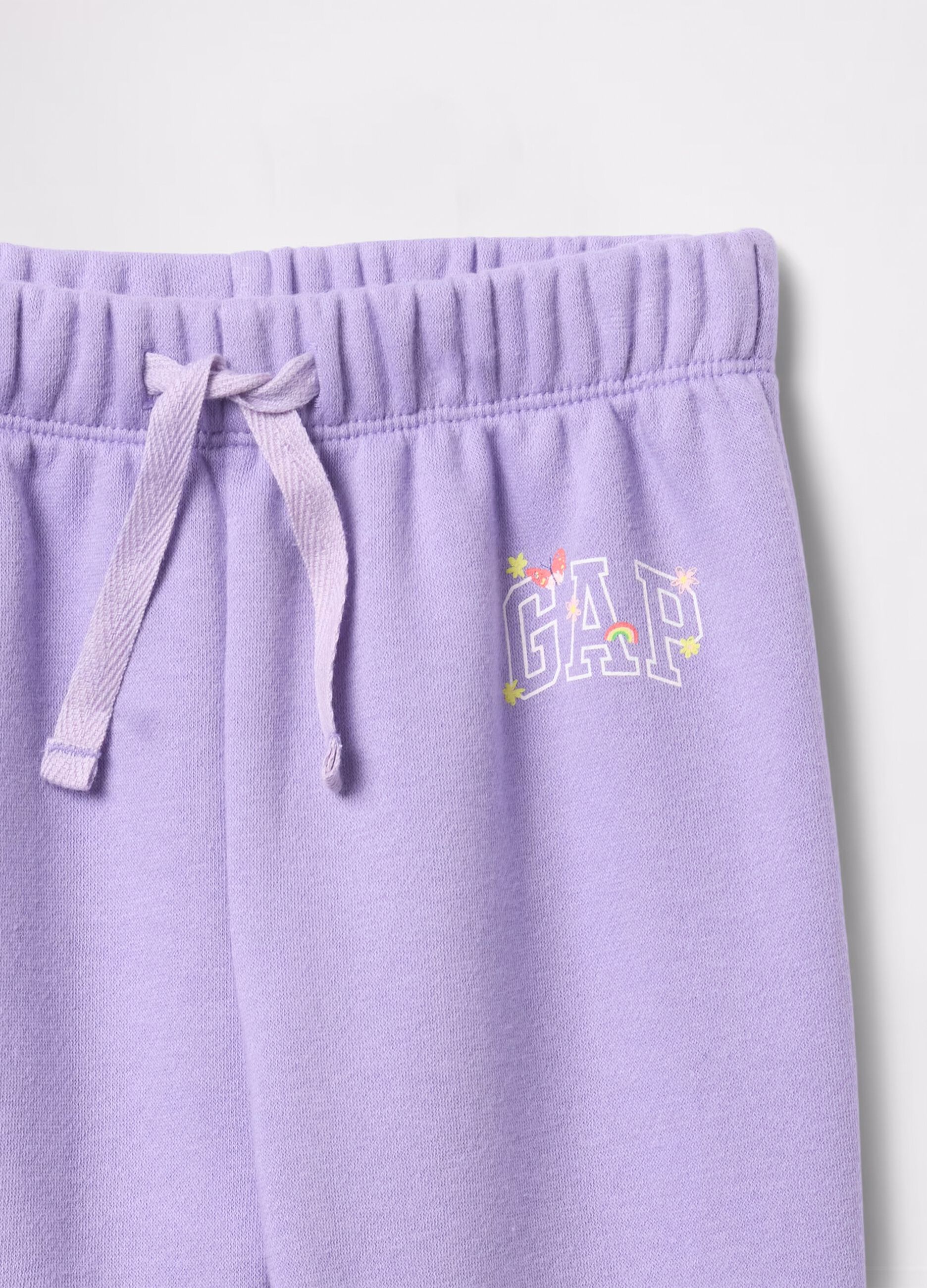 Purple joggers with drawstring and logo print