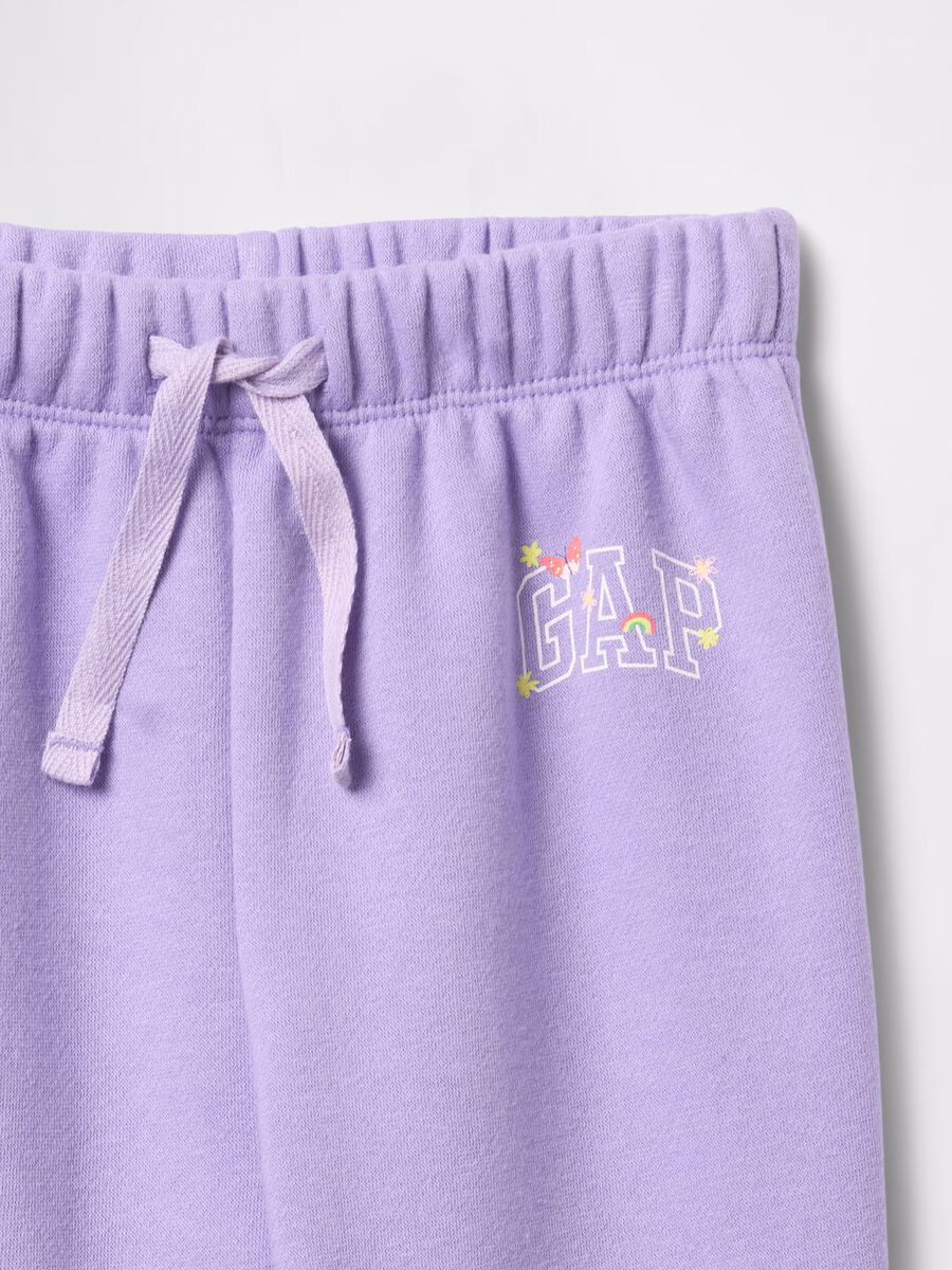 Purple joggers with drawstring and logo print_2