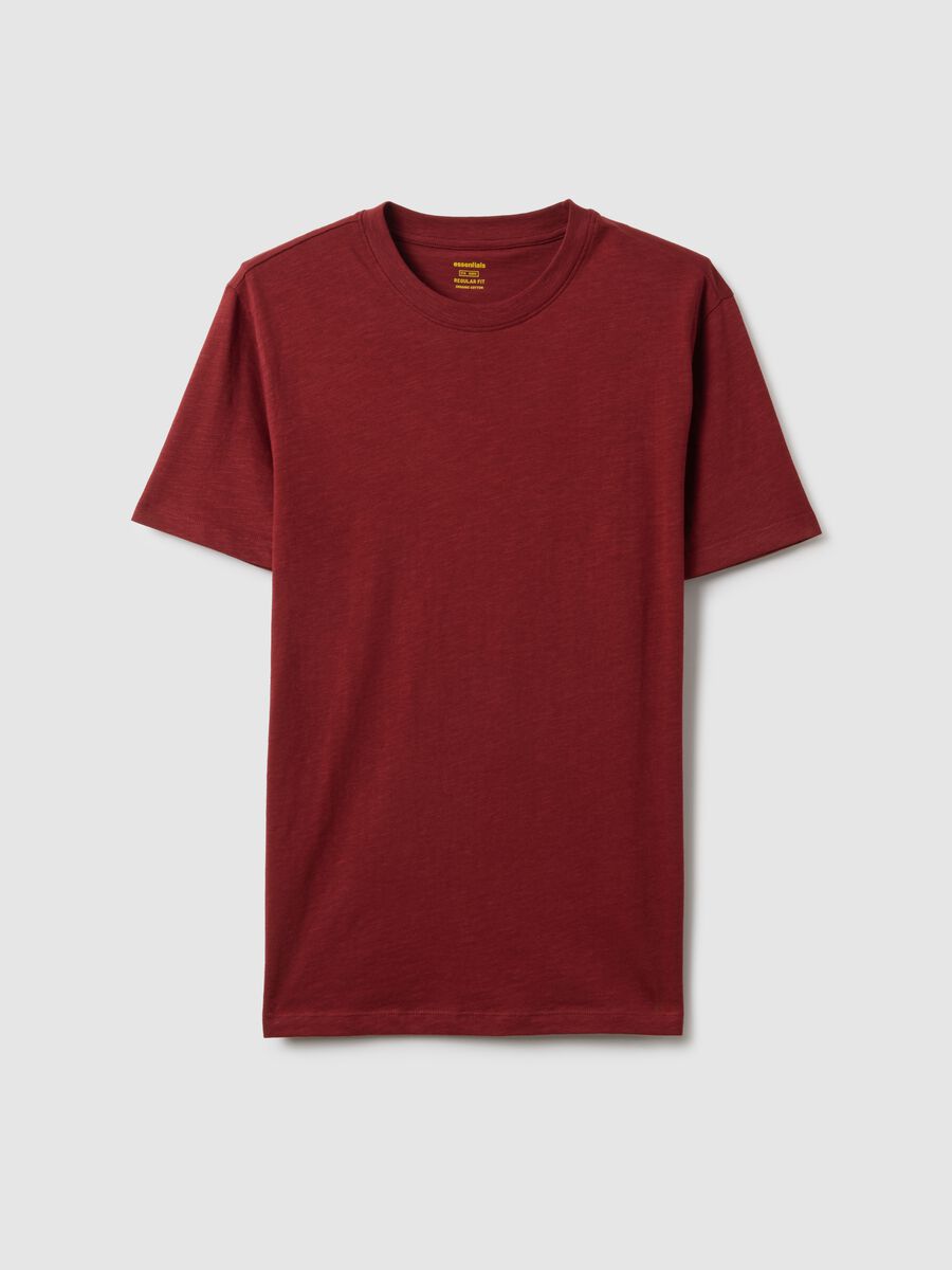Red pure cotton regular fit t-shirt_4