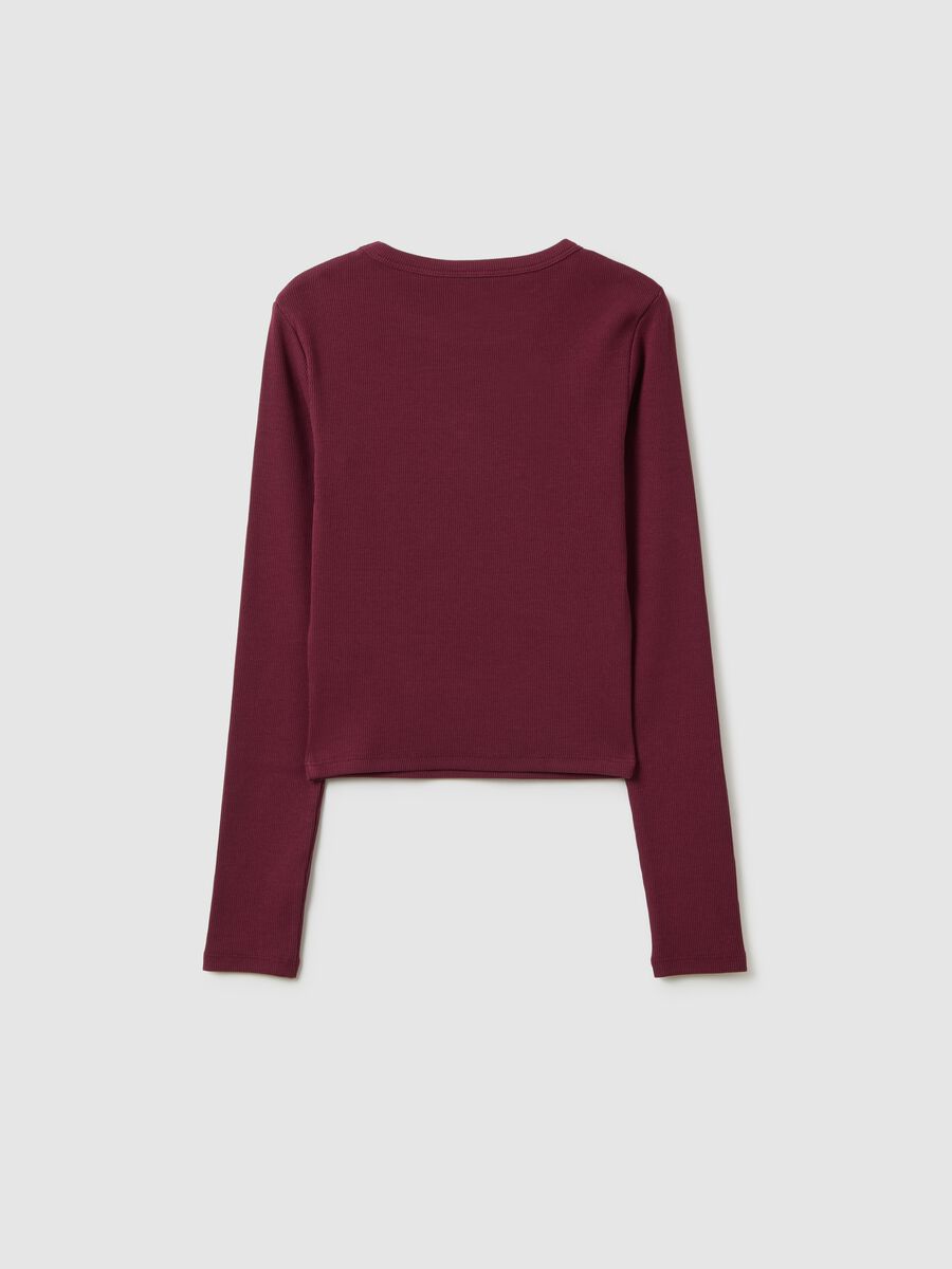Maglia da ragazza in cotone elasticizzato rossa regular fit_1