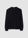 Black pure merino wool polo jumper with polo collar_0