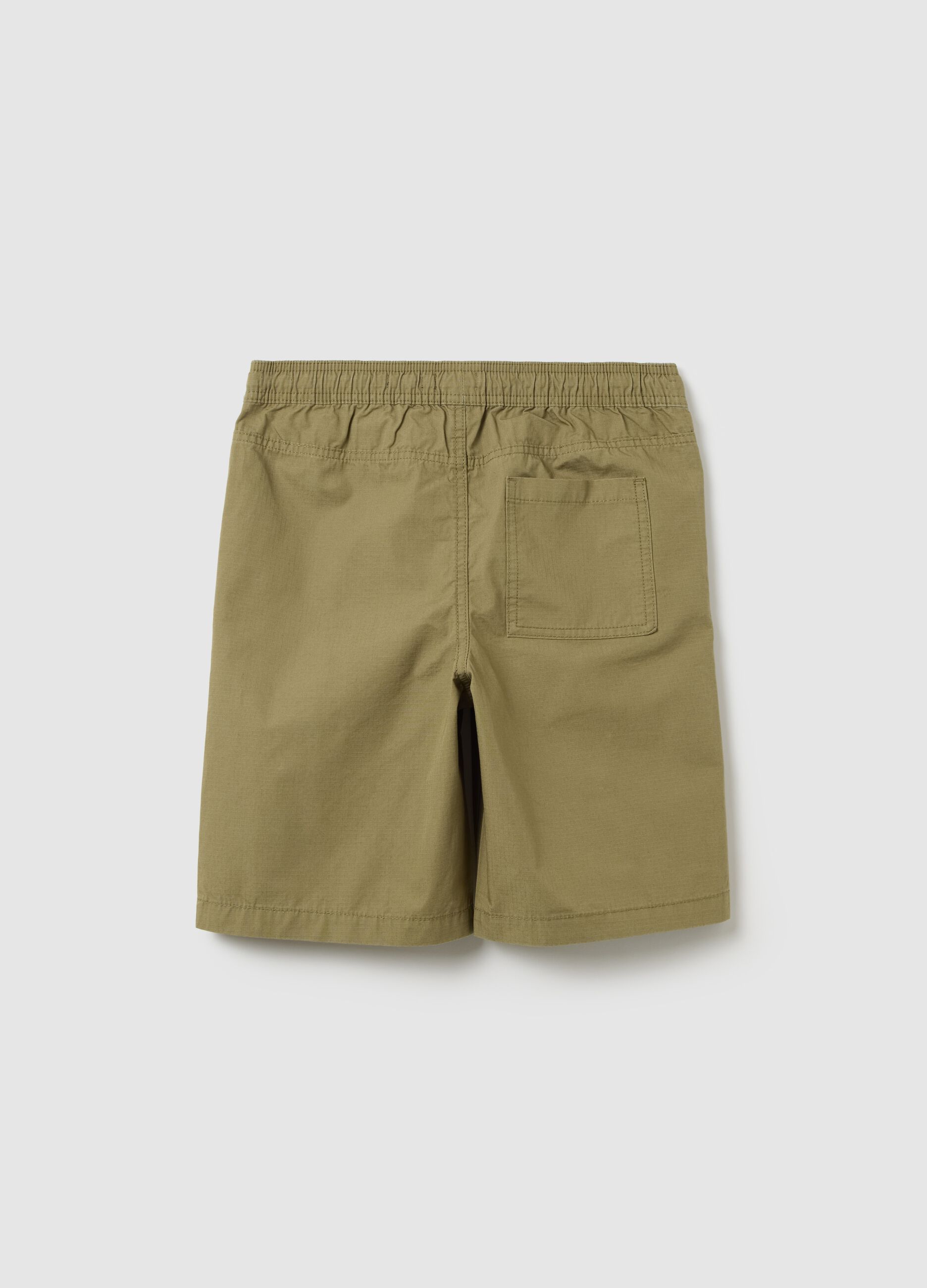 Shorts verdi in cotone con coulisse 