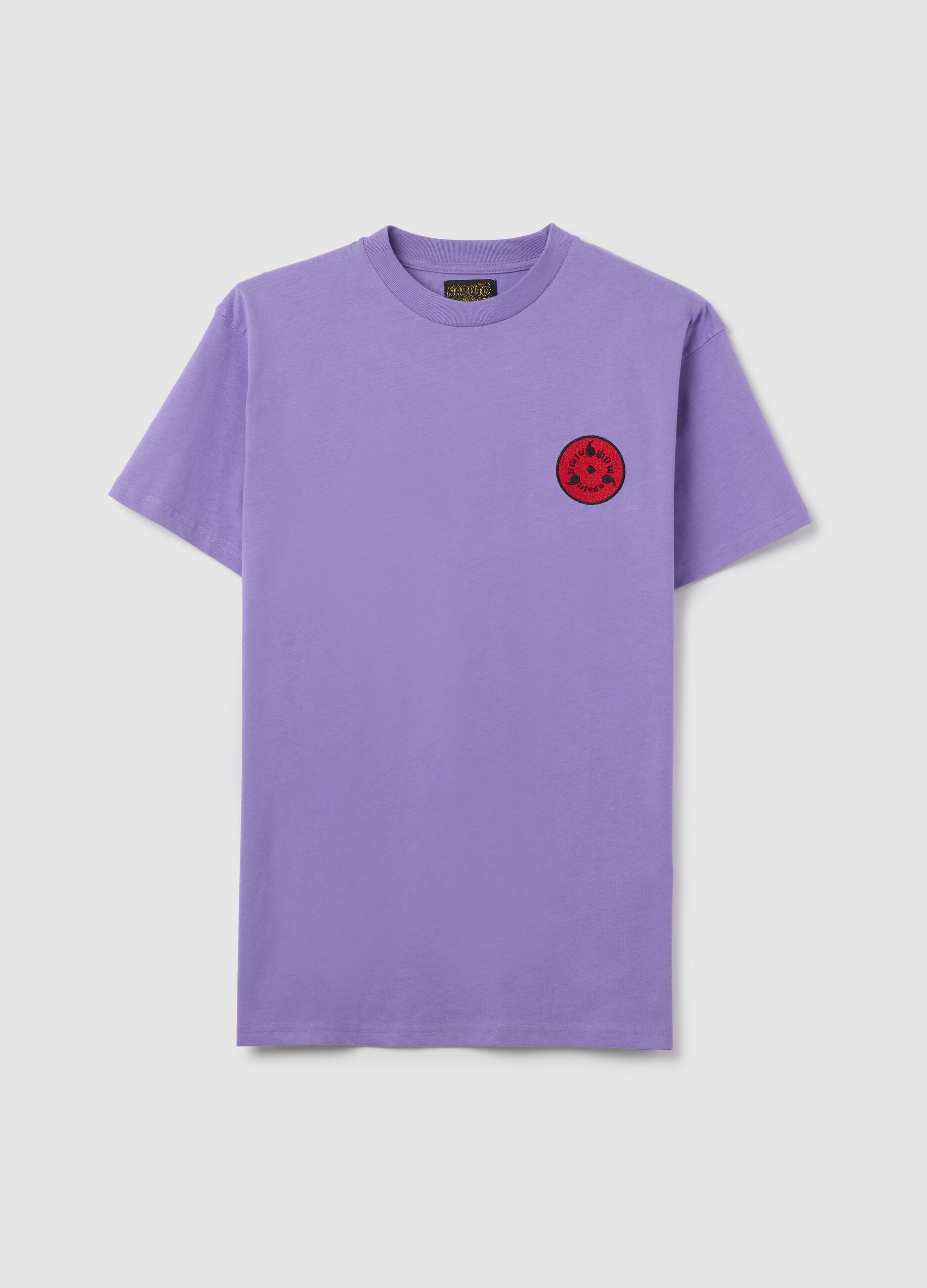 T-shirt da uomo in puro cotone viola regular fit