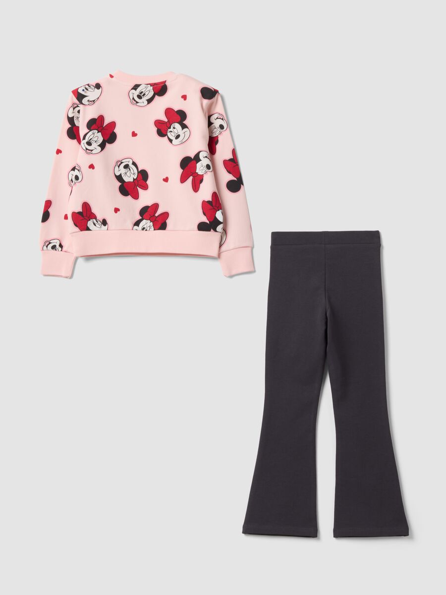 Completo jogging rosa in misto cotone con stampa Minnie_1