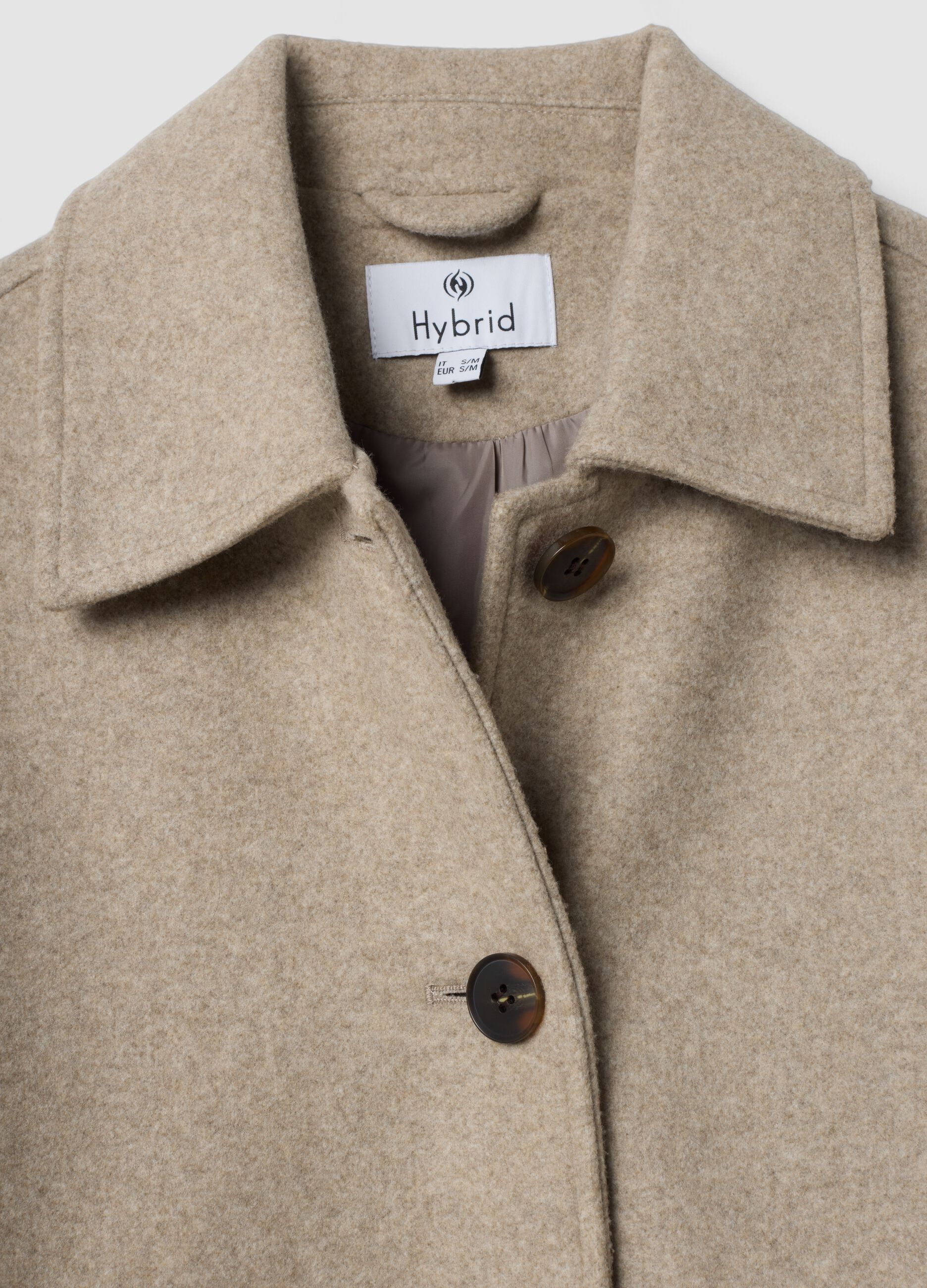Giacca beige regular fit con colletto e bottoni