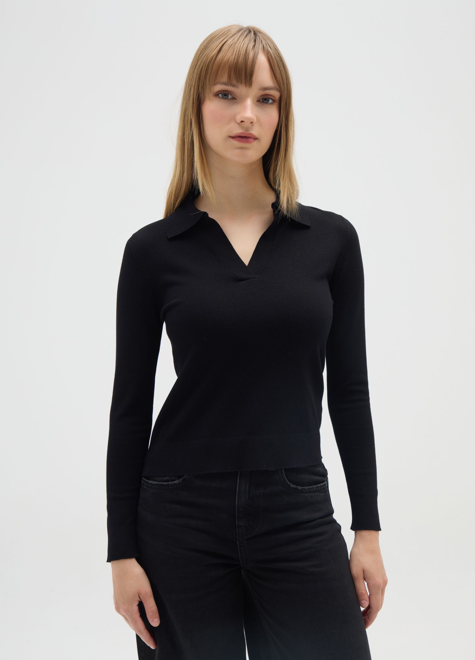 Maglione nero regular fit