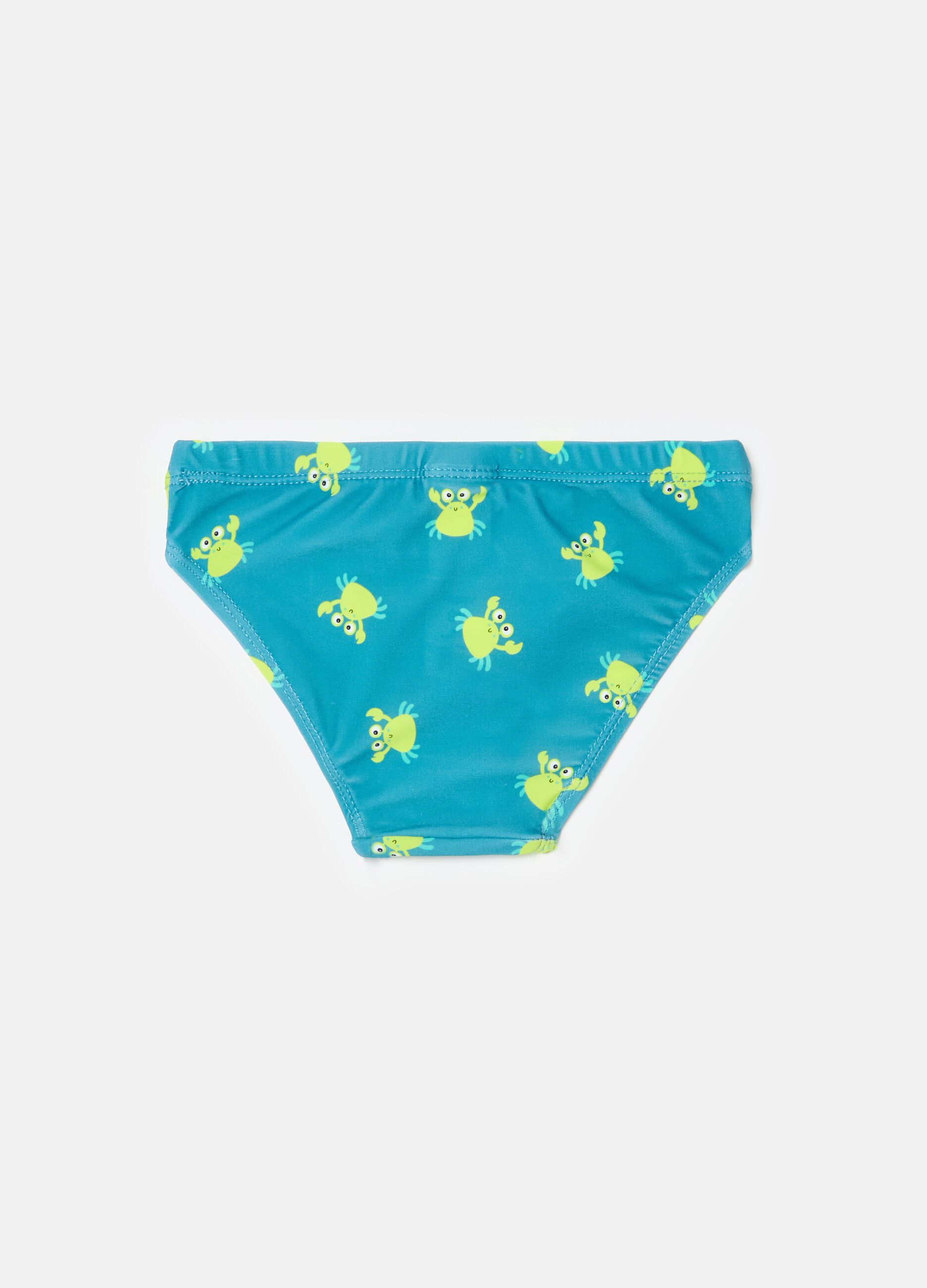 Swim briefs with crabs print