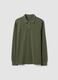 Green long-sleeve organic cotton piqu&eacute; polo shirt, regular fit_0