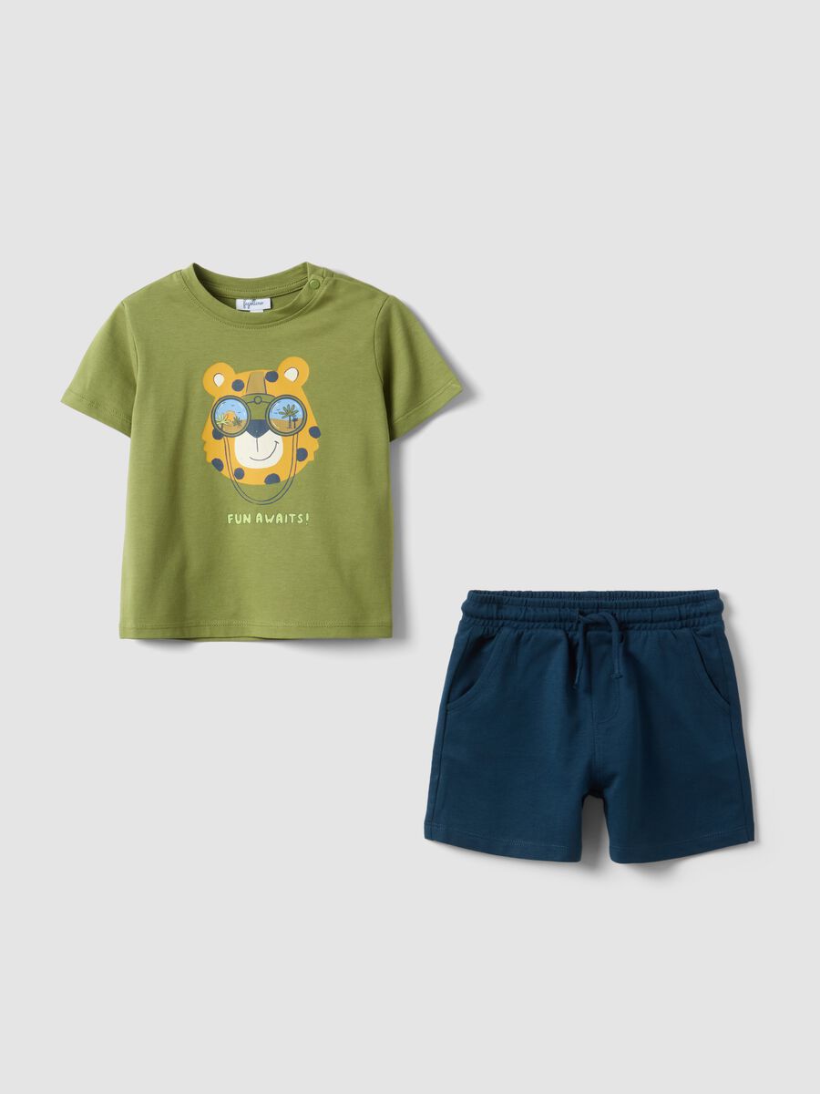Multicolour pure cotton children's set regular fit with tiger_0