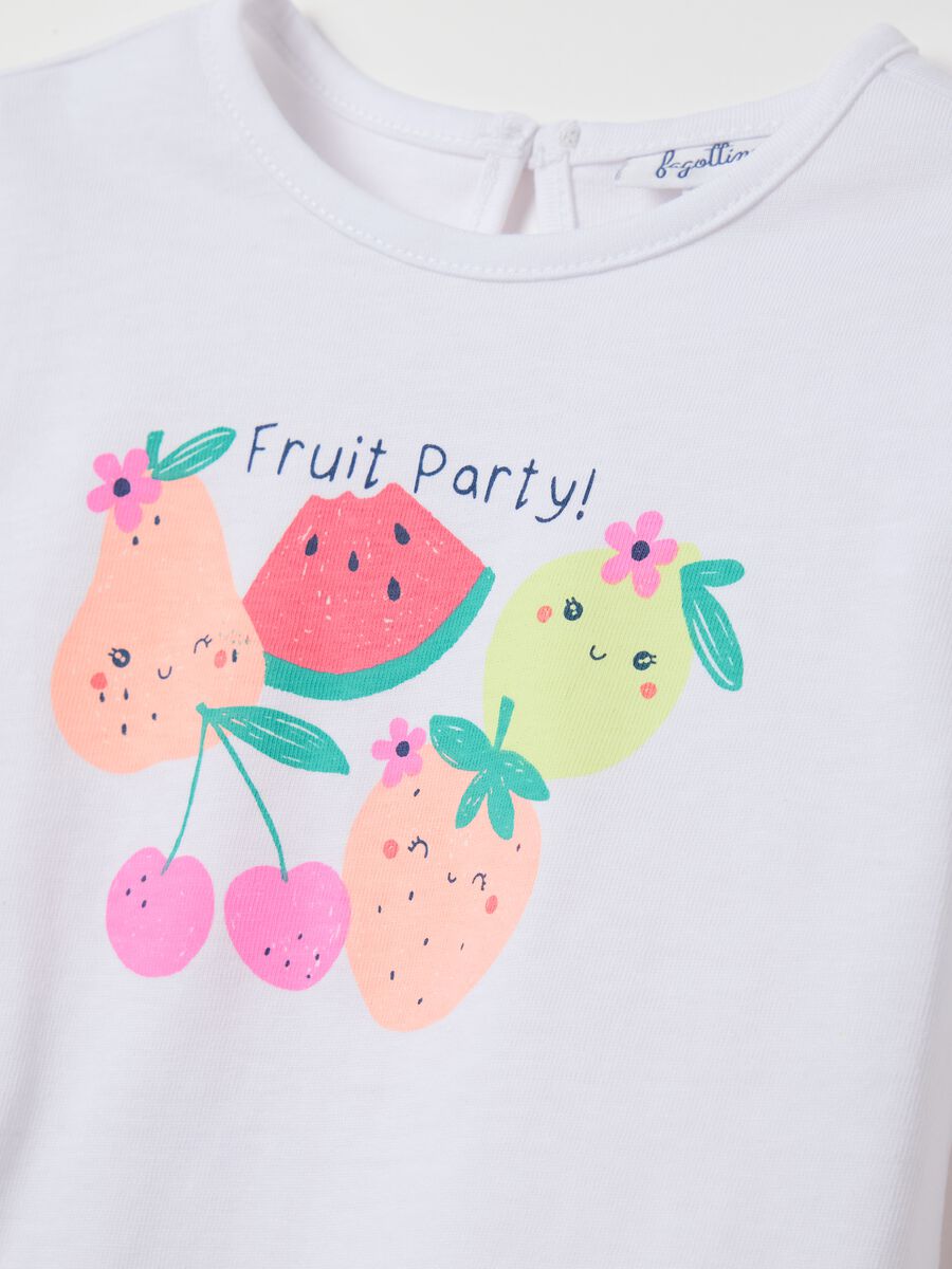 Girls’ white regular-fit jogging outfit in 100% cotton with print_3