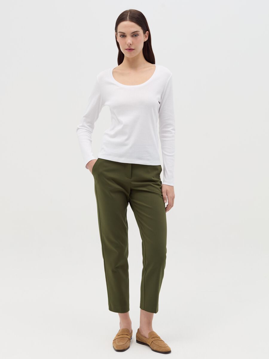 Long-sleeved T-shirt with round neck_1