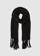 Black Mixed Fabric Scarf_0