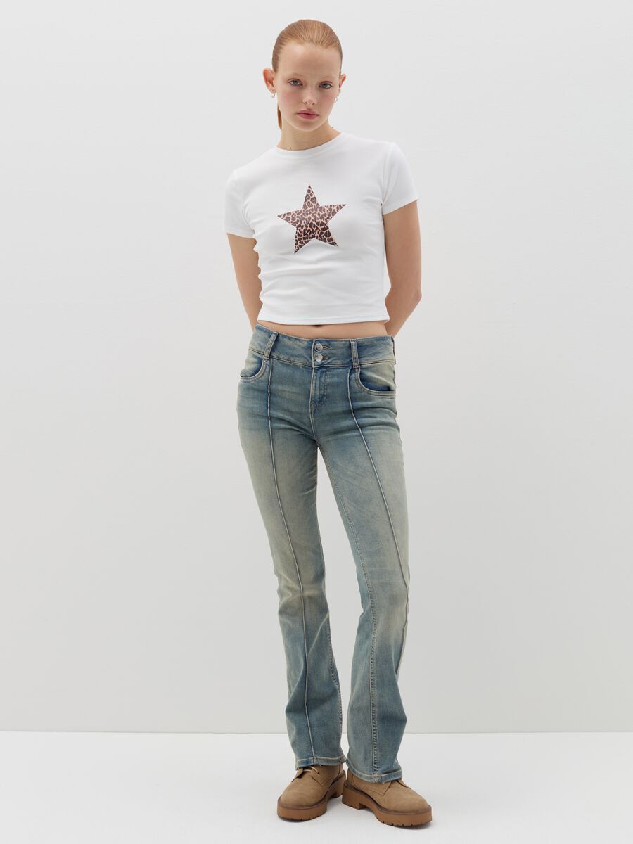 T-shirt in cotone stretch con stampa_1