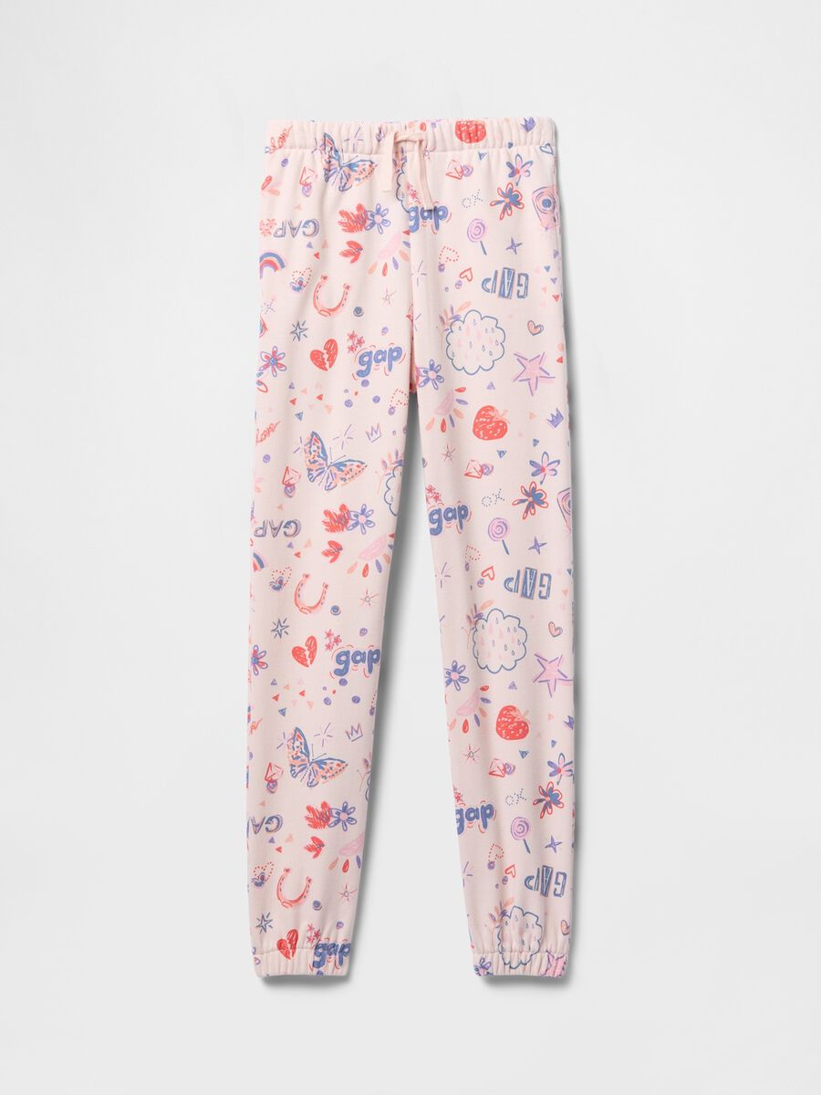 Pink joggers with drawstring and all-over print_4