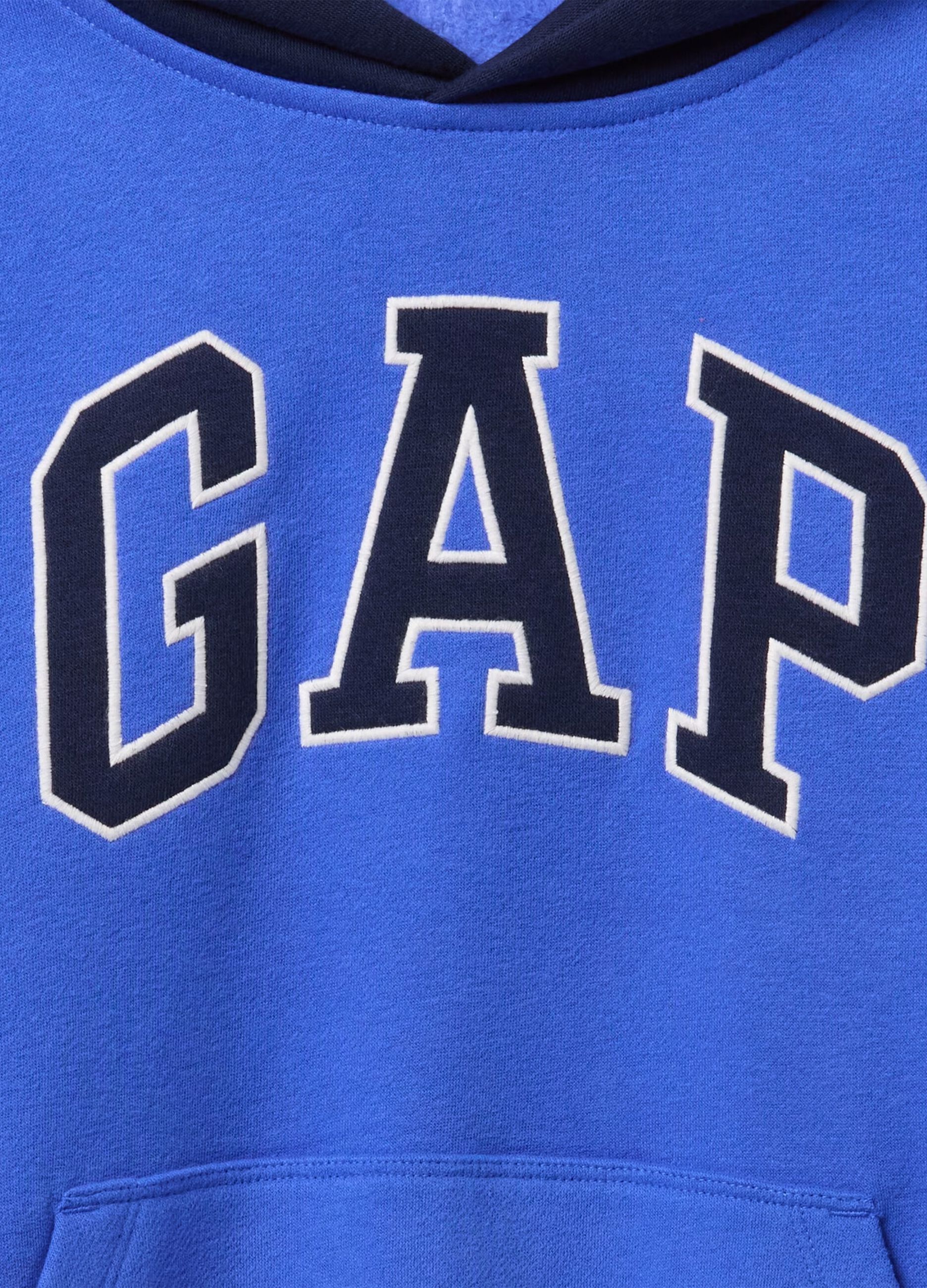 Blue sweatshirt with hood and logo embroidery