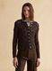 Brown cotton blend cardigan with regular fit and knitted design_2