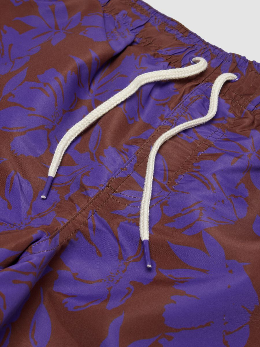 Purple floral-print swim shorts_1