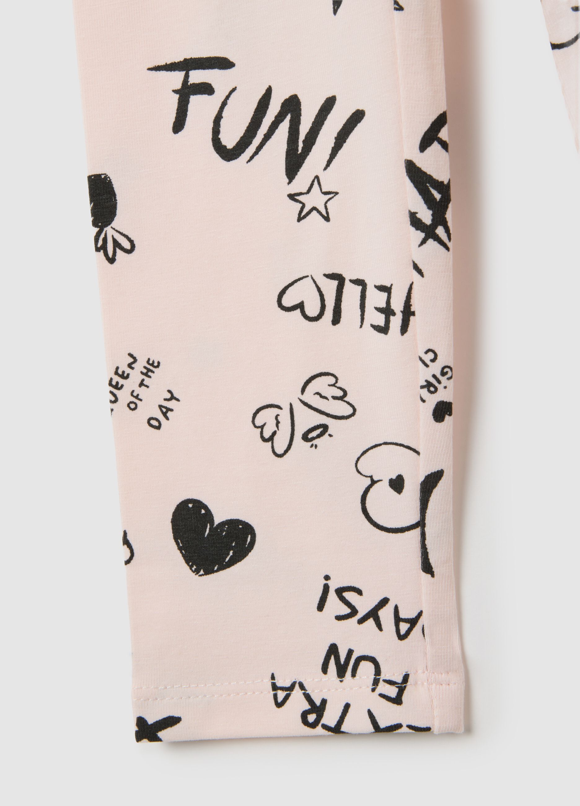 Girls' Regular Fit Pink Stretch Cotton Leggings