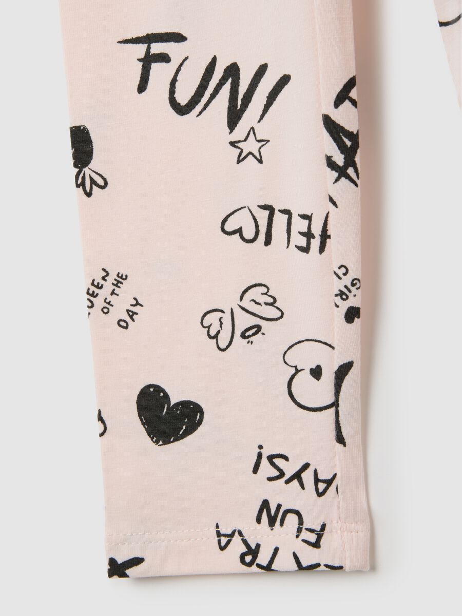 Girls' Regular Fit Pink Stretch Cotton Leggings_3