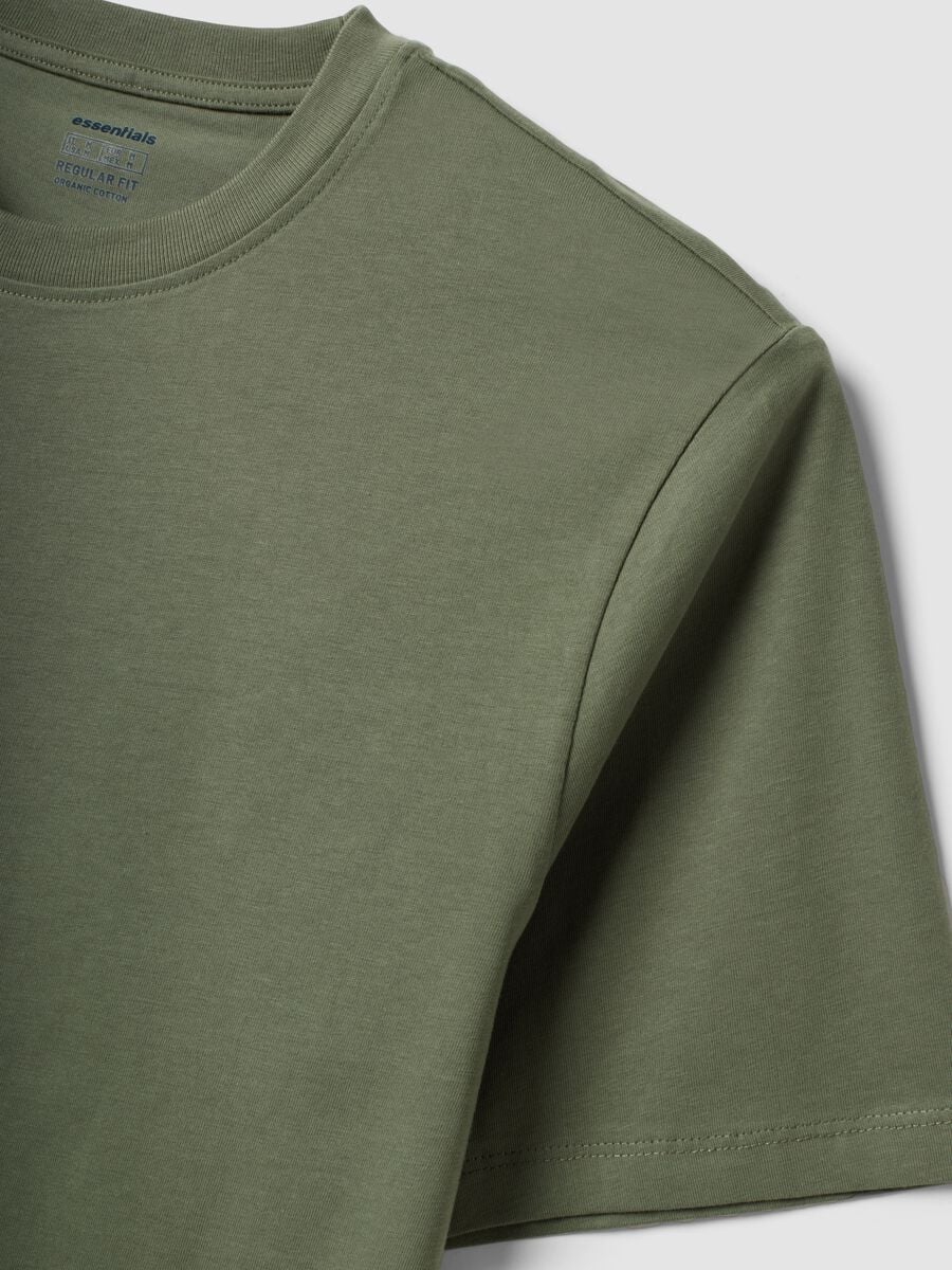 T-shirt verde in puro cotone organico jersey regular fit_2