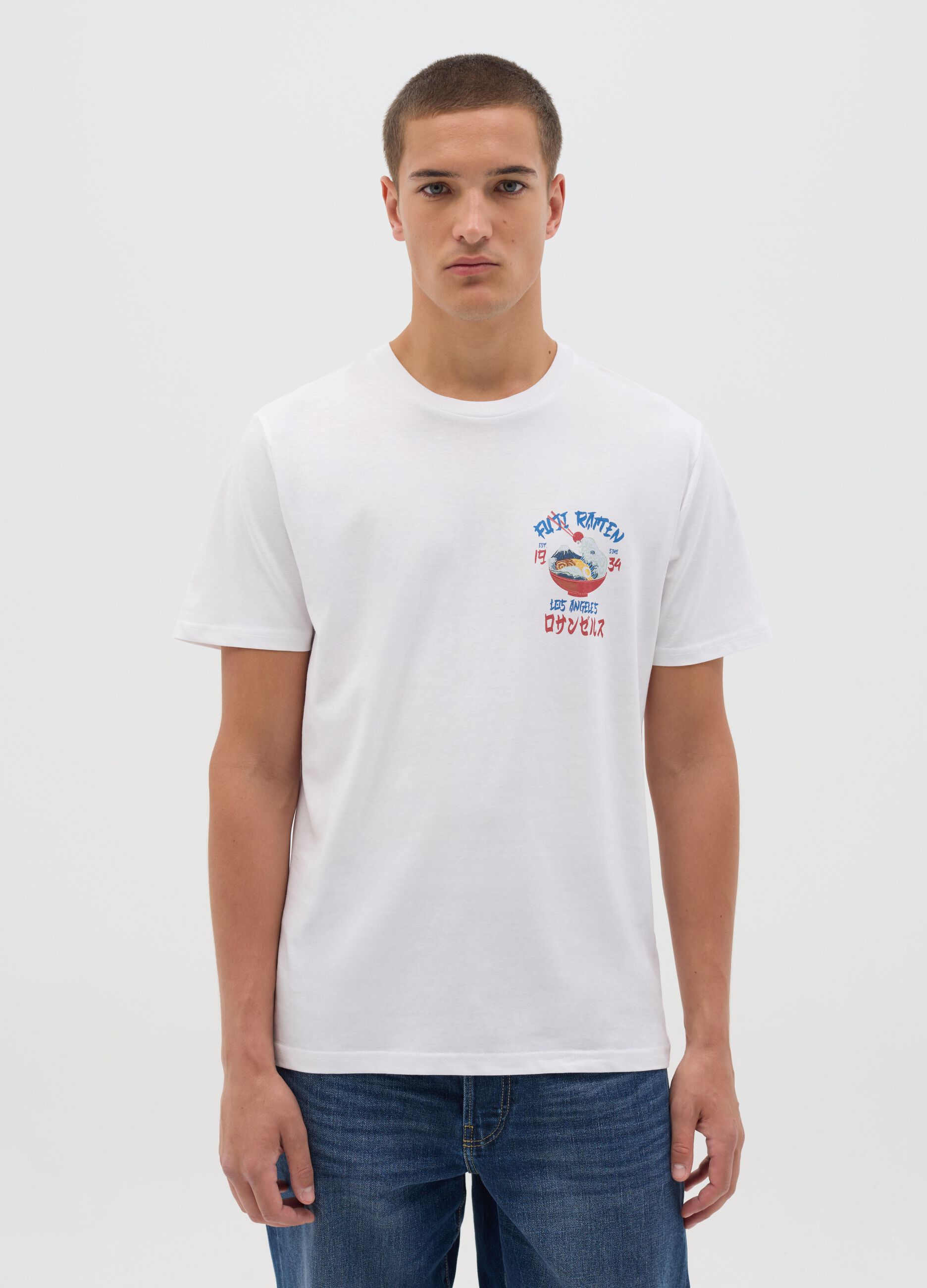 OVS White Short Sleeve Graphic T-shirt