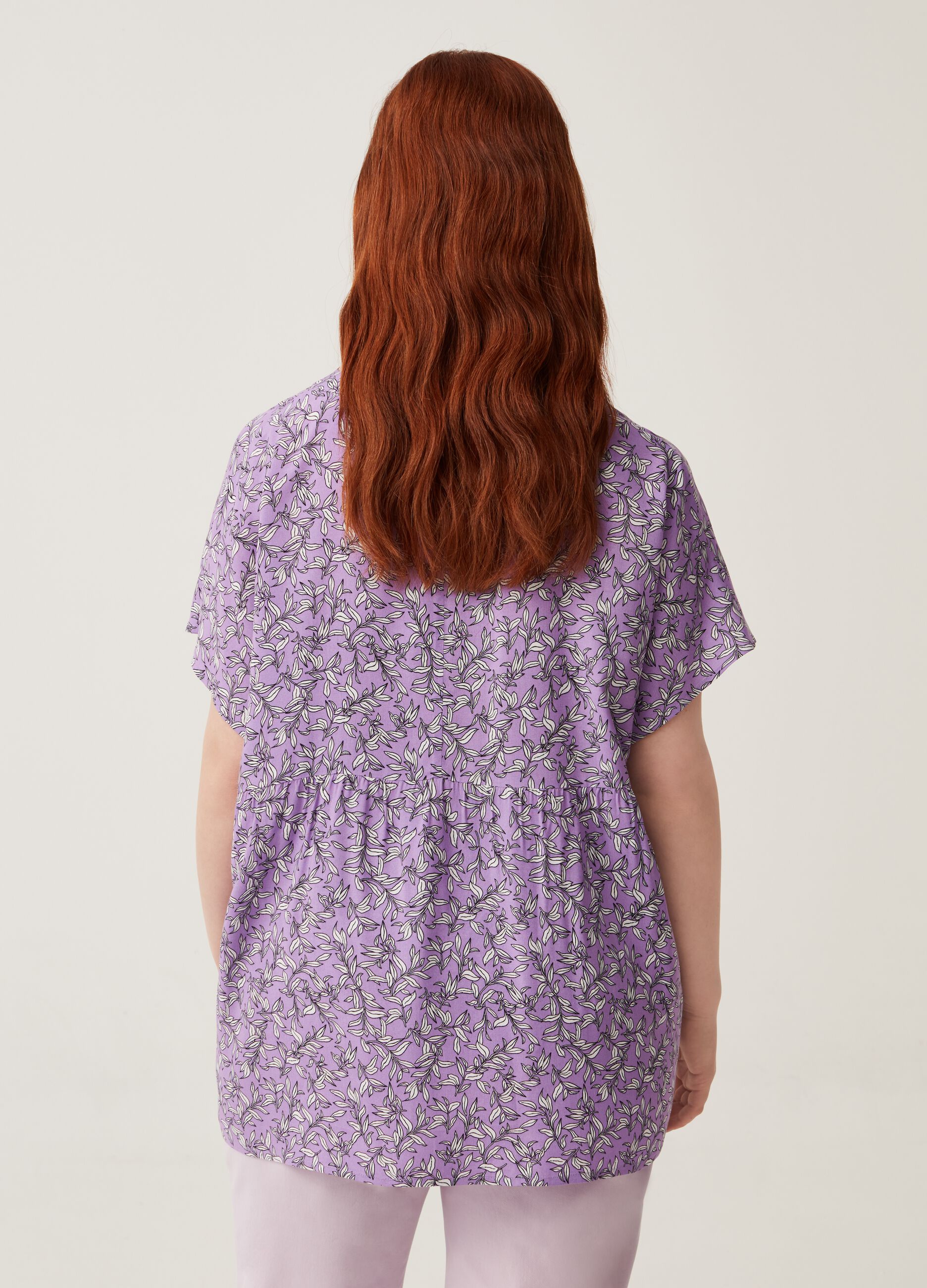 Blusa in viscosa stampa all-over Curvy MYA_2