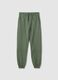Organic cotton green jogger trousers with regular fit for boys_0
