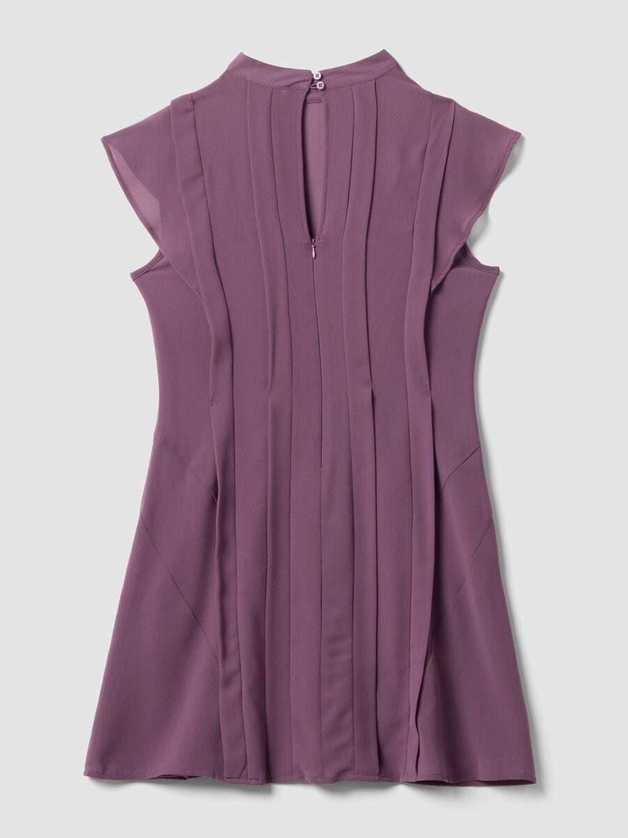 Abito viola con maniche corte a volant relaxed fit_6