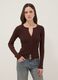 Brown viscose blend fitted cardigan_2