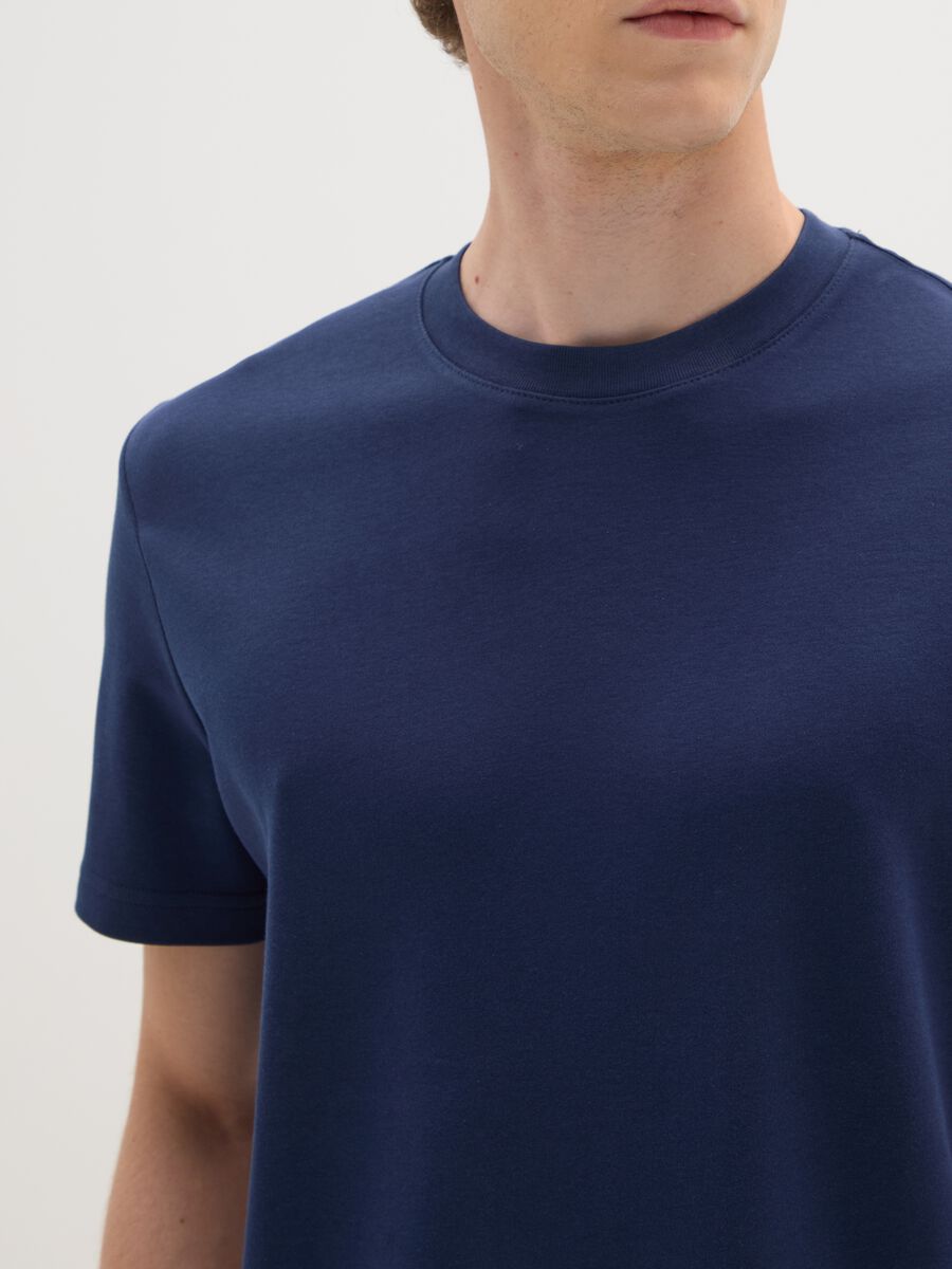 Short Sleeve Blue Cotton T-Shirt_3