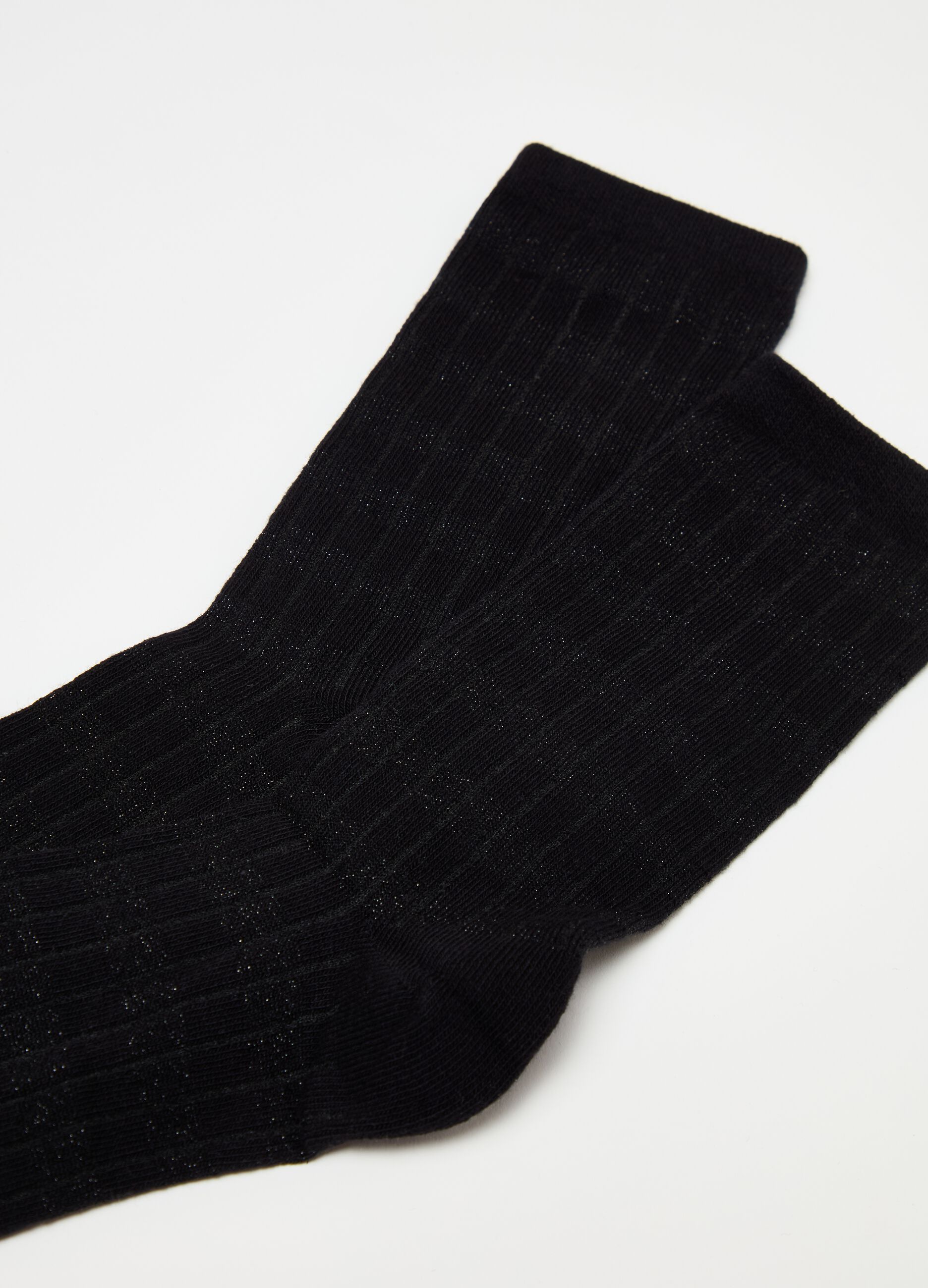 Two-pair pack stretch socks with lurex