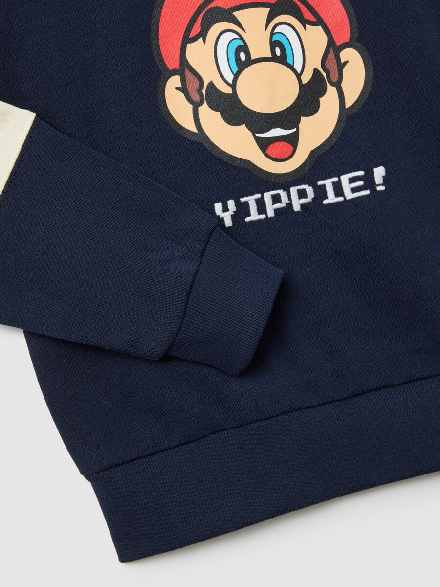 Set jogging da bambino in puro cotone blu con stampa Super Mario_2