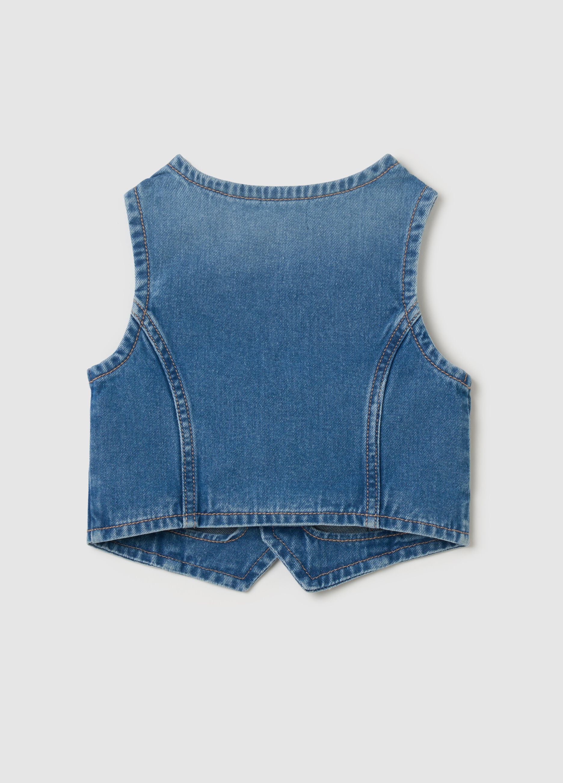 Gilet in denim con bottoni a cuore