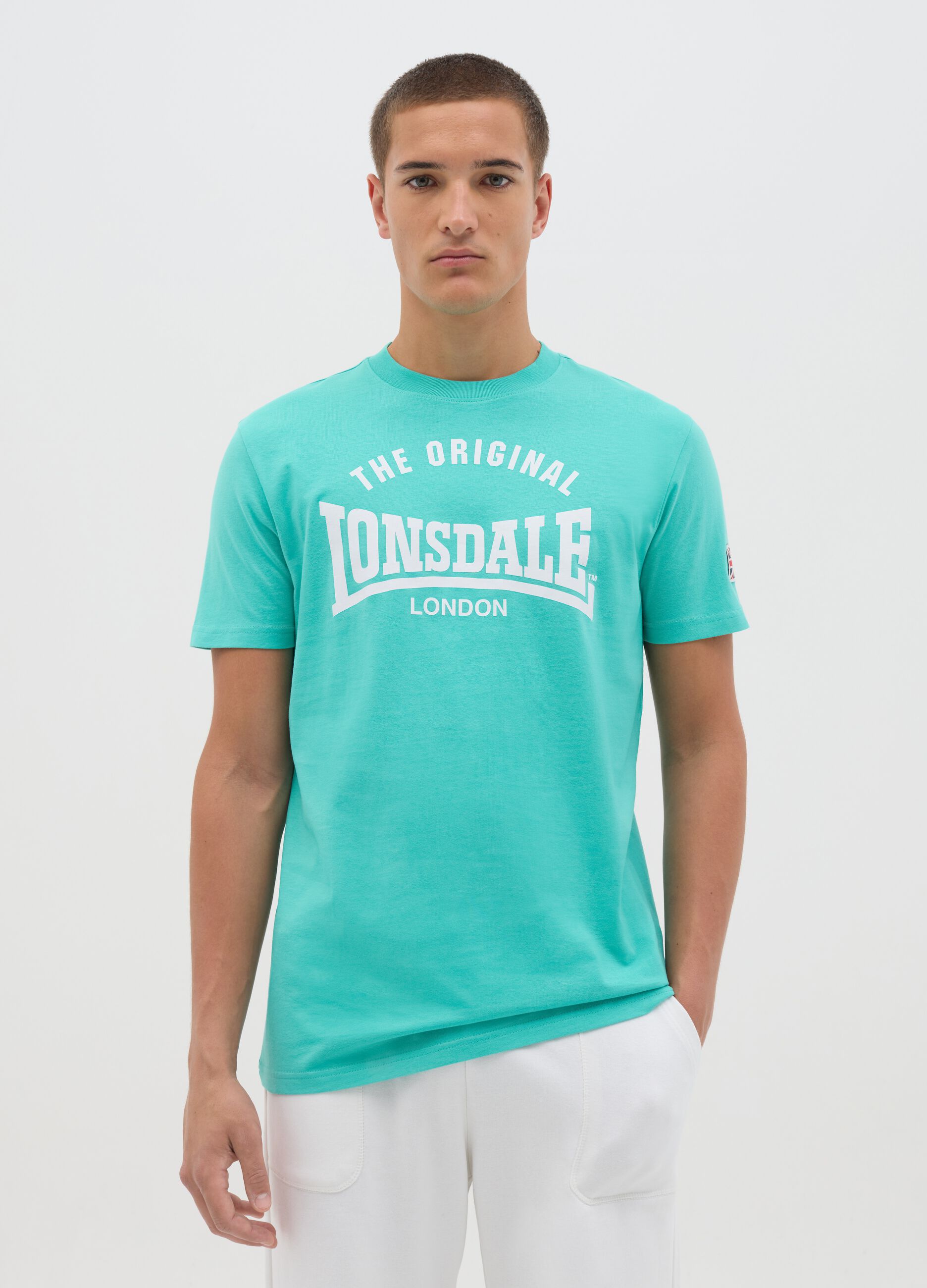 Men's Aqua Green T-shirt with Lonsdale Logo