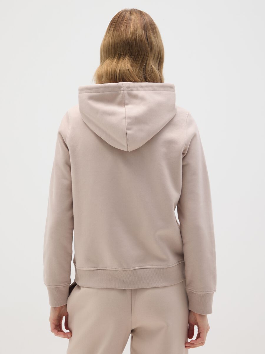 Regular fit beige cotton blend sweatshirt_3