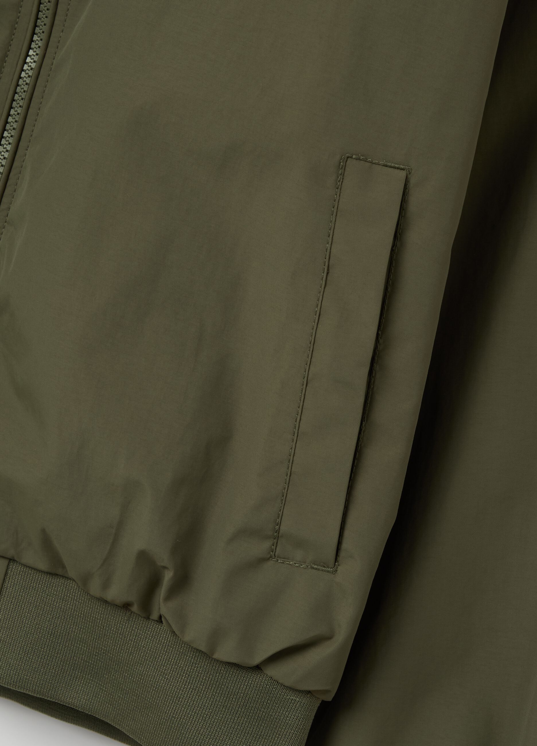 Full-zip bomber jacket with high neck