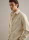 White regular fit linen-cotton blend jacket_3