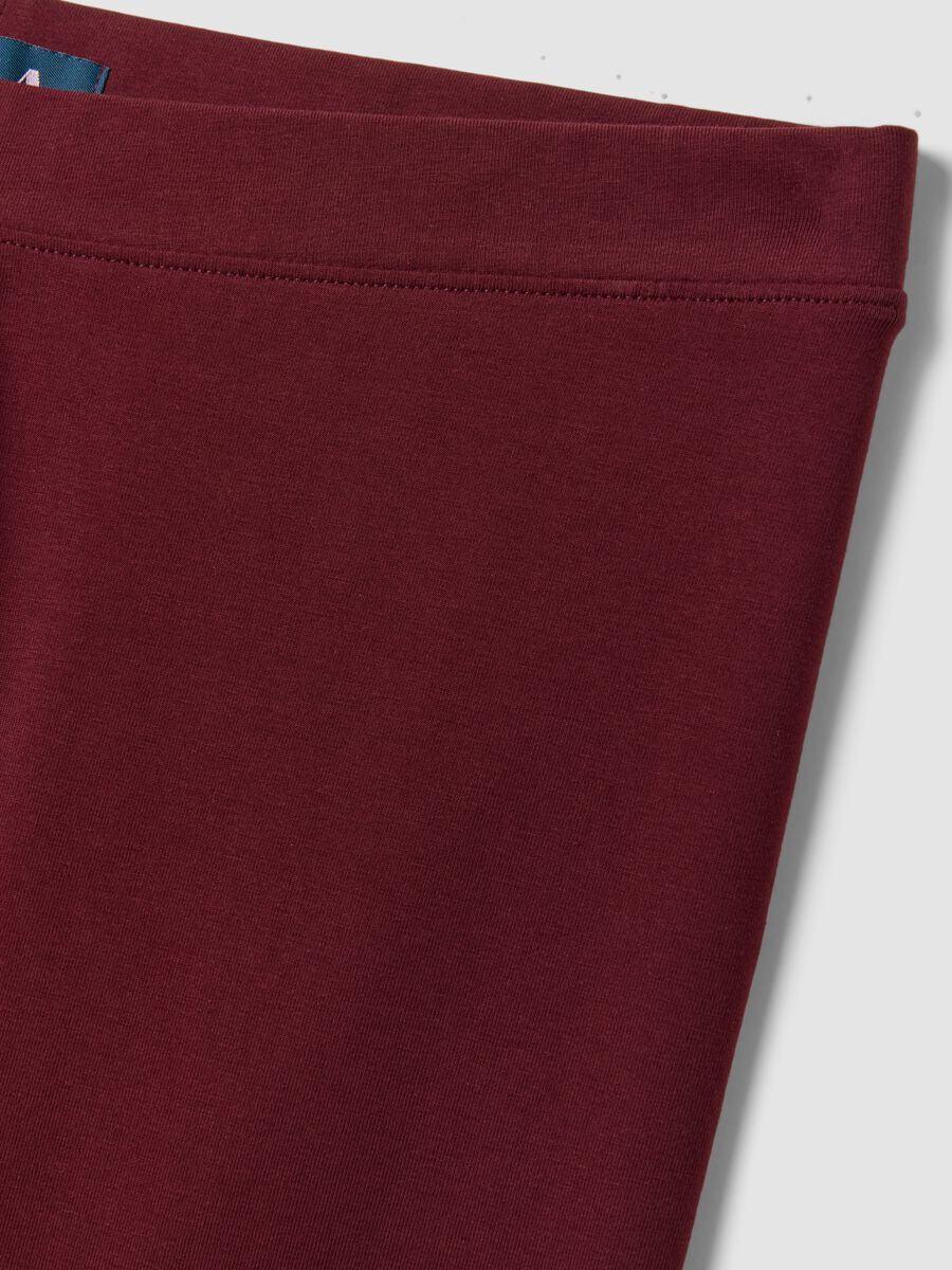 Leggings rossi flare in cotone elasticizzato_5