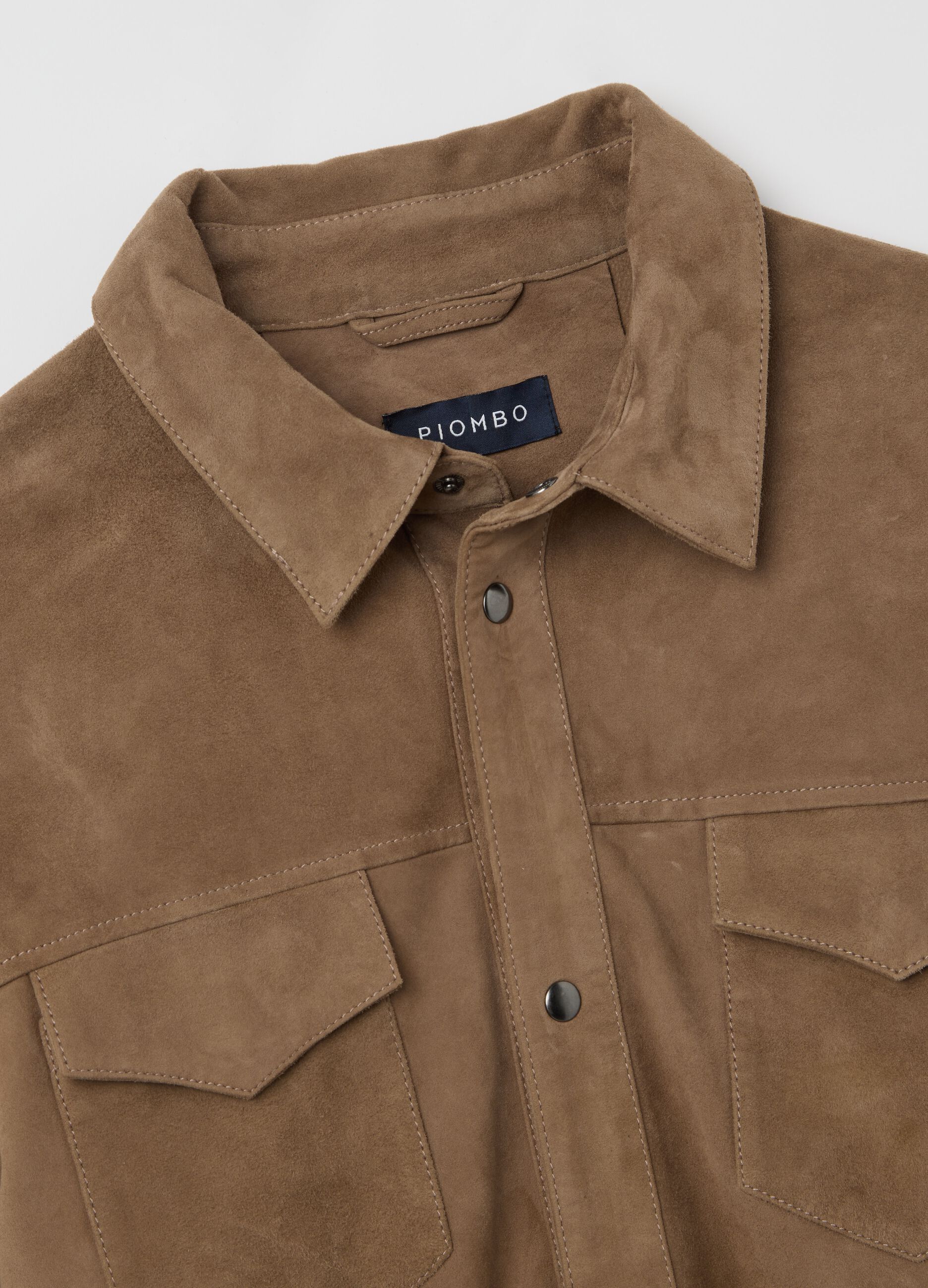 Shacket in suede leather