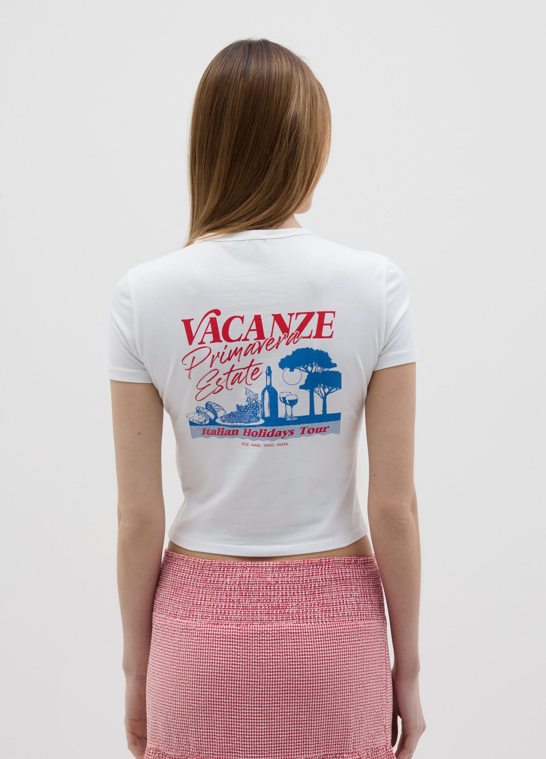 Short-sleeved T-shirt with "Dolce Vita" print