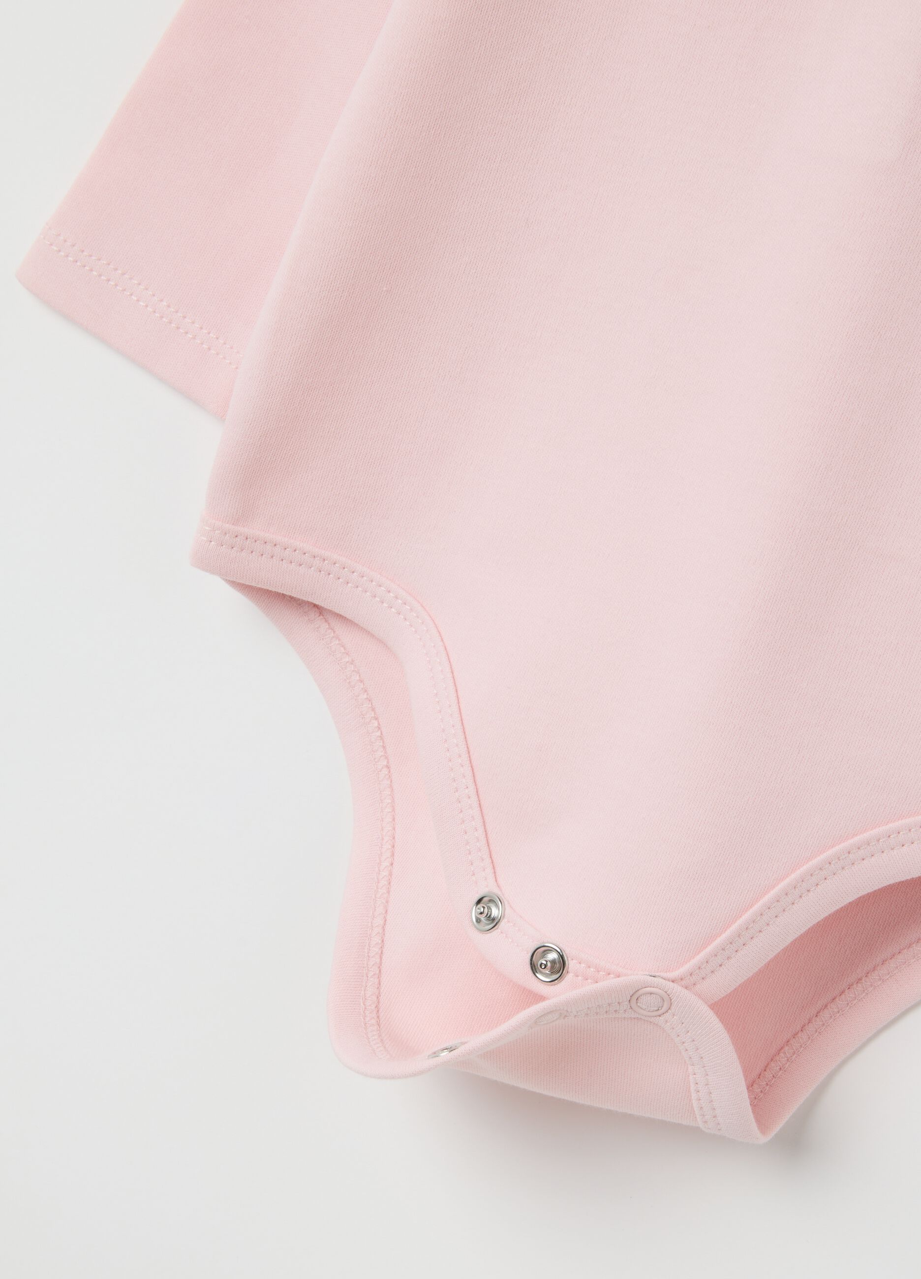 Newborn's pink pure cotton bodysuit with fancy collar