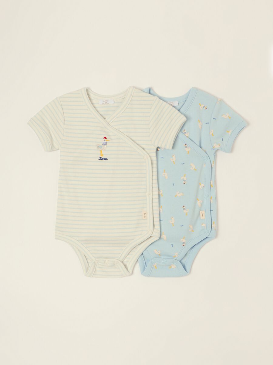 2-pack of multicolour pure cotton baby bodysuits with cute print_0