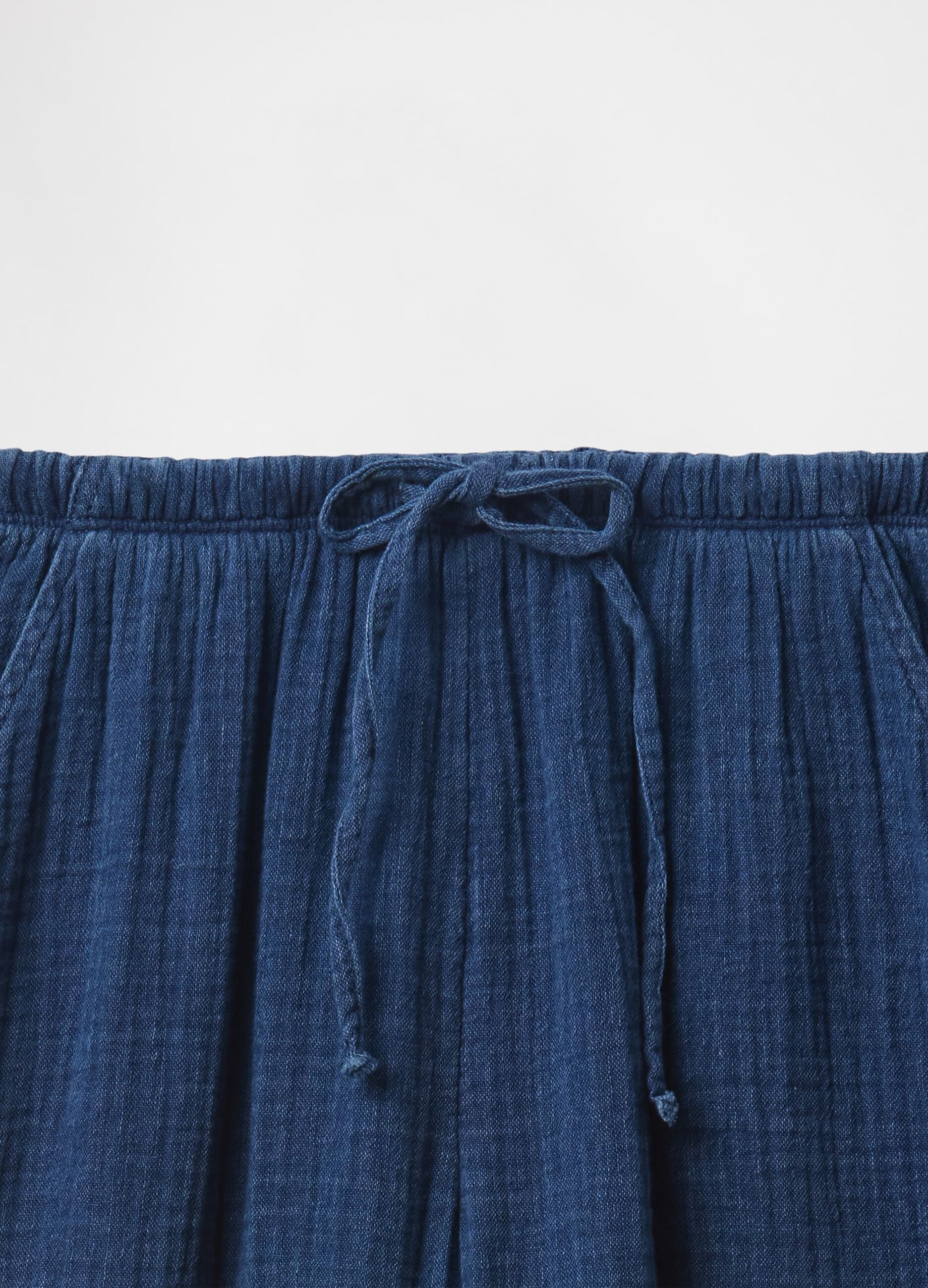 Blue muslin summer outfit for girls