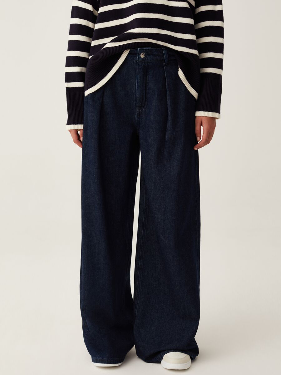 Jeans wide leg con pinces_1