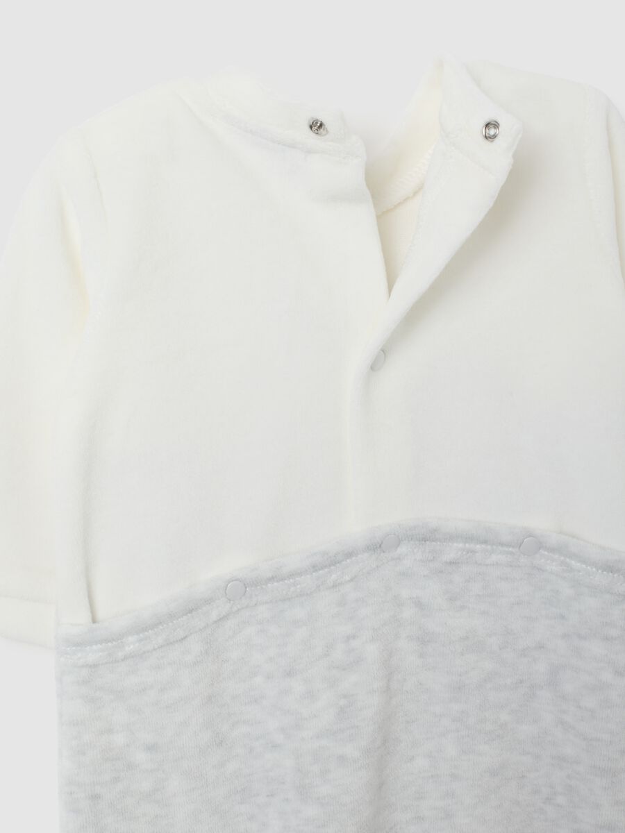 Tutina da neonato in misto cotone grigia_3