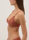 Top bikini elasticizzato marrone con imbottitura e texture glitterata_3