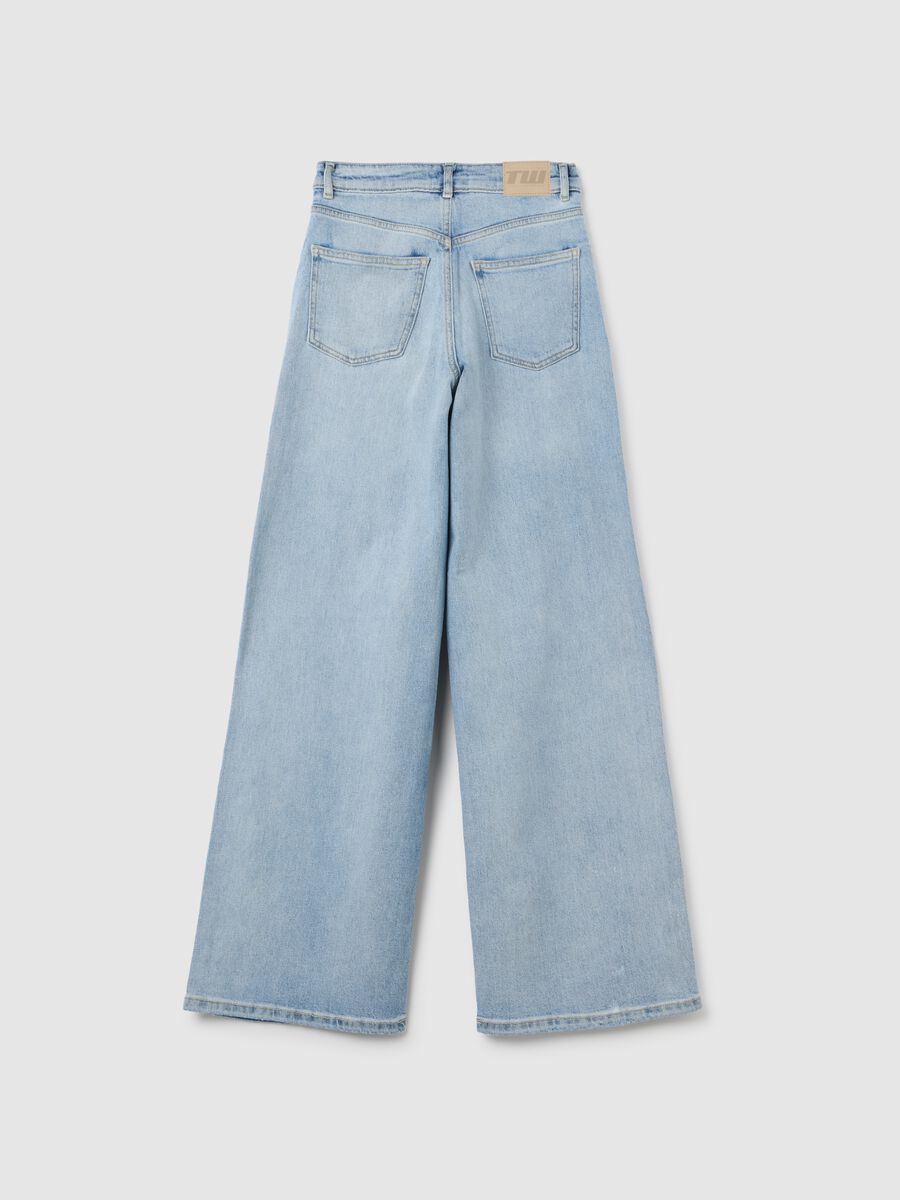 Women's blue denim regular fit jeans_5