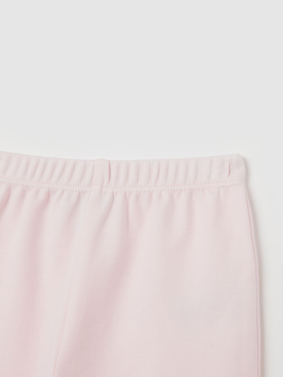 Set t-shirt e ghettine in velour con stampa_3