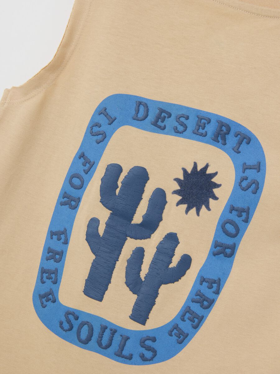 Children's beige sleeveless cotton top_3