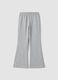 Pantaloni flare grigi in misto cotone e viscosa_0